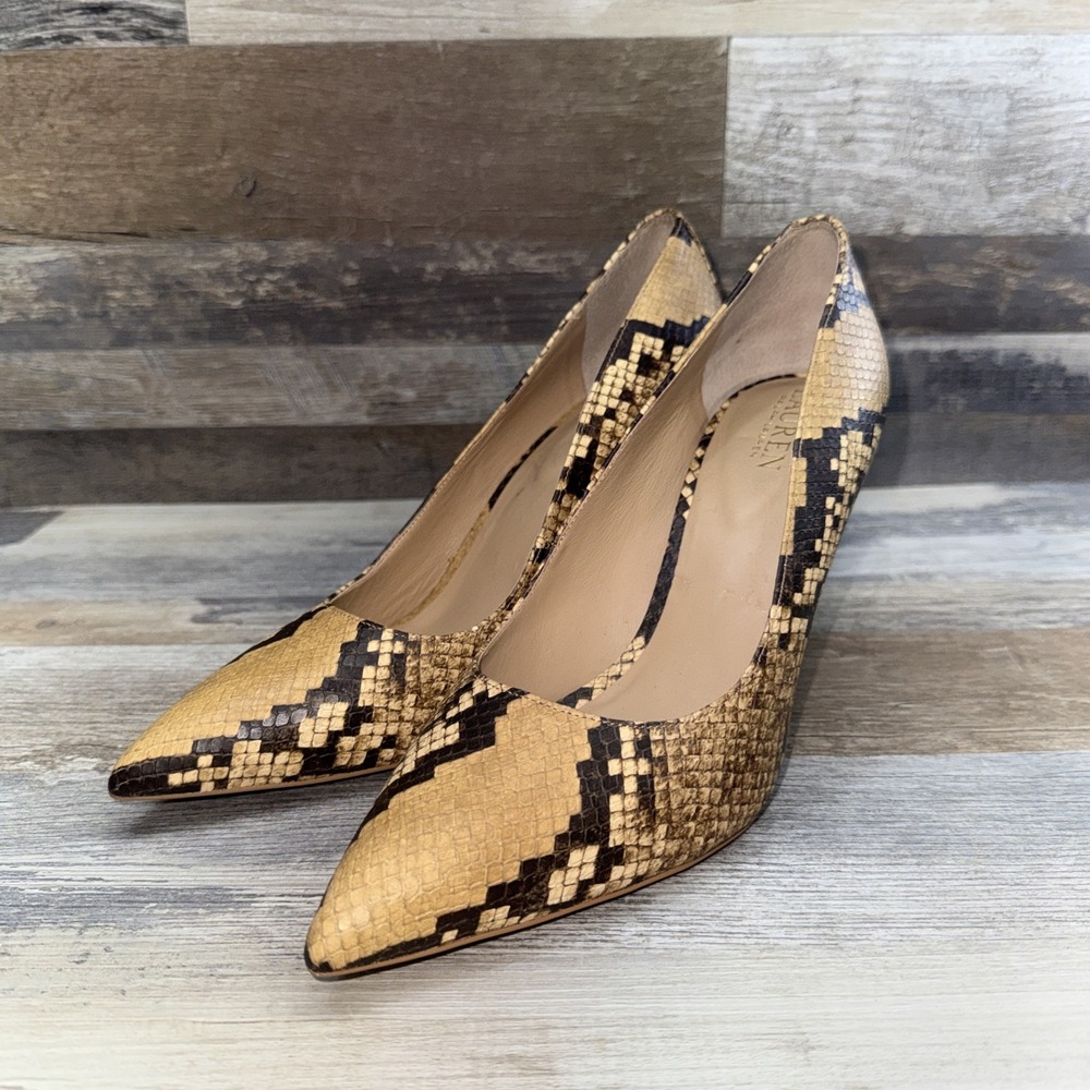 Lauren Ralph Lauren Women's Lindella Ii Faux-Snakeskin Pump Size 10 B